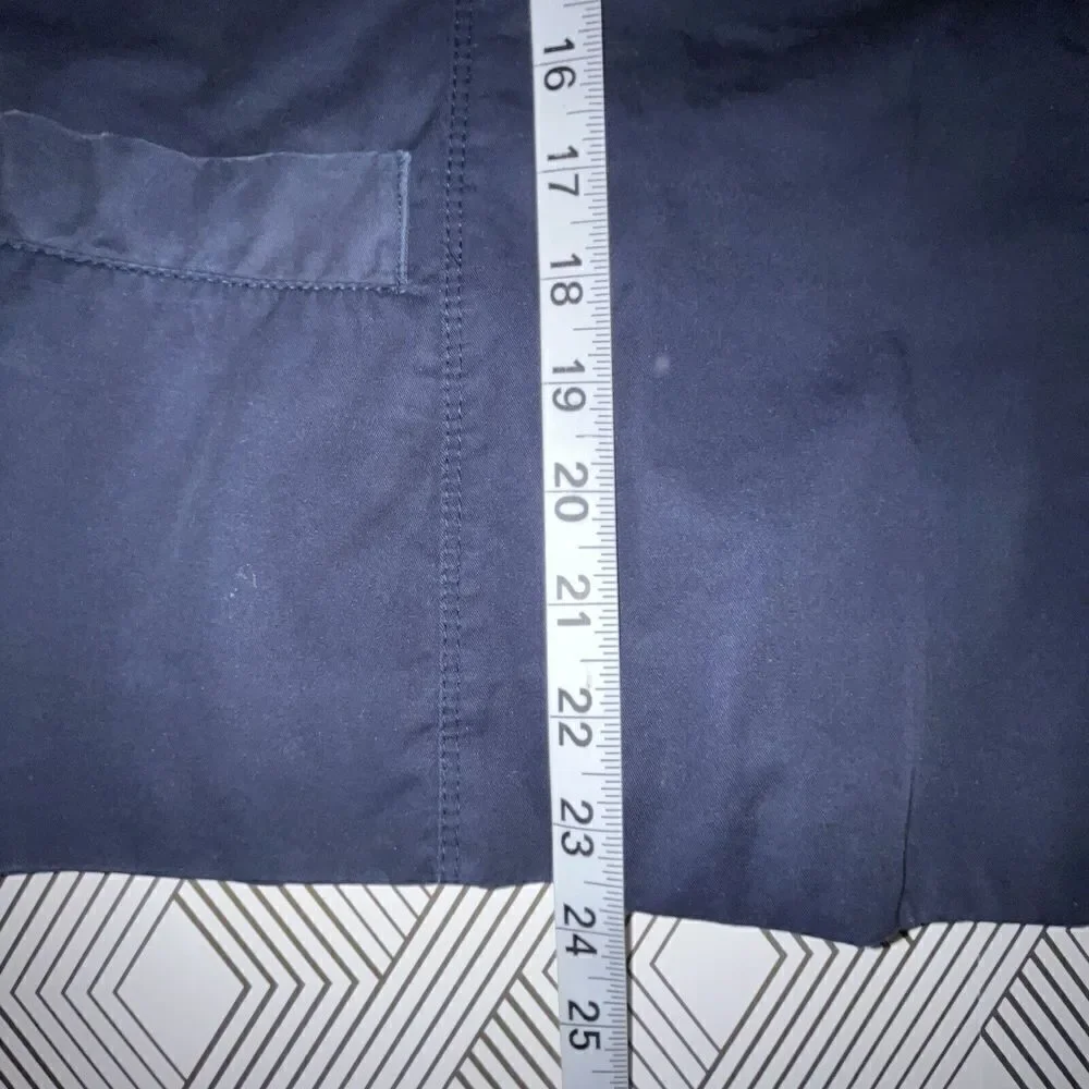 Zara Women's Jacket Coat Sz‎ M Navy Blue Business Collared Buttons Buckles Chic